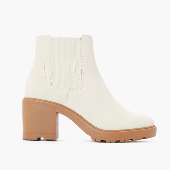 NWT Size 10 Just Fab Water-Resistant Booties in Birch White - Picture 11 of 13
